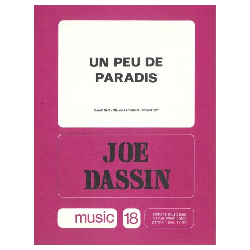 Sheet music UN PEU DE PARADIS Joe DASSIN
