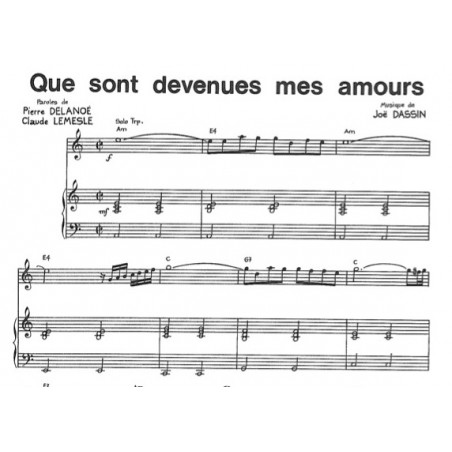 QUE SONT DEVENUS MES AMOURS