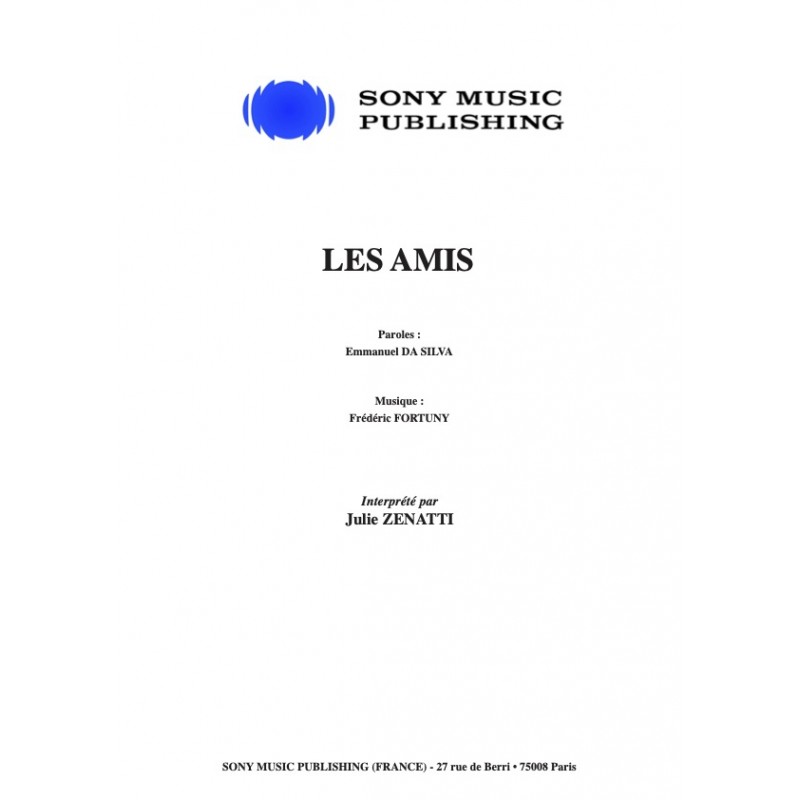 Sheet music LES AMIS Julie ZENATTI PDF