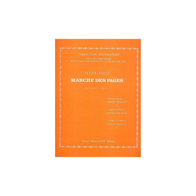 Sheet music MARCHE DES PAGES Maurice FAILLENOT