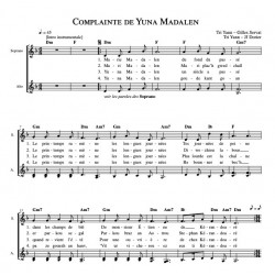 Partition COMPLAINTE DE YUNA MADALEN (CHORALE) TRI YANN pdf