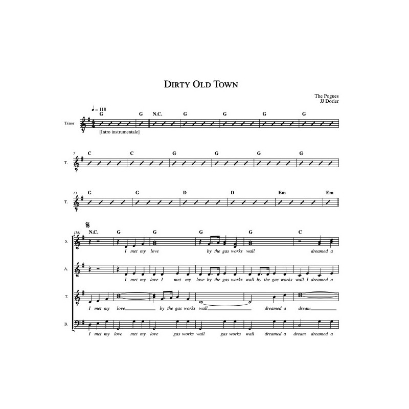 Partition DIRTY OLD TOWN (CHORALE) TRI YANN pdf