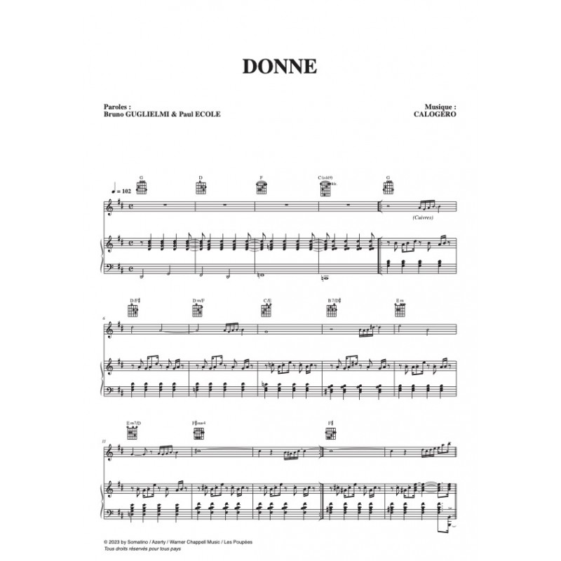 Sheet music DONNE CALOGERO pdf