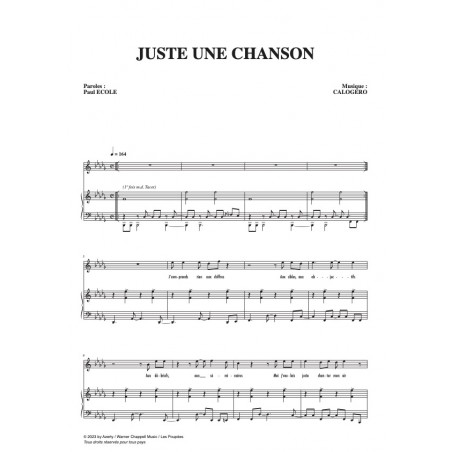 JUSTE UNE CHANSON