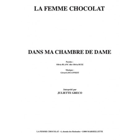 DANS MA CHAMBRE DE DAME