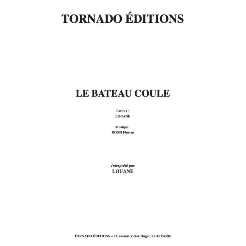 Partition LE BATEAU COULE LOUANE pdf