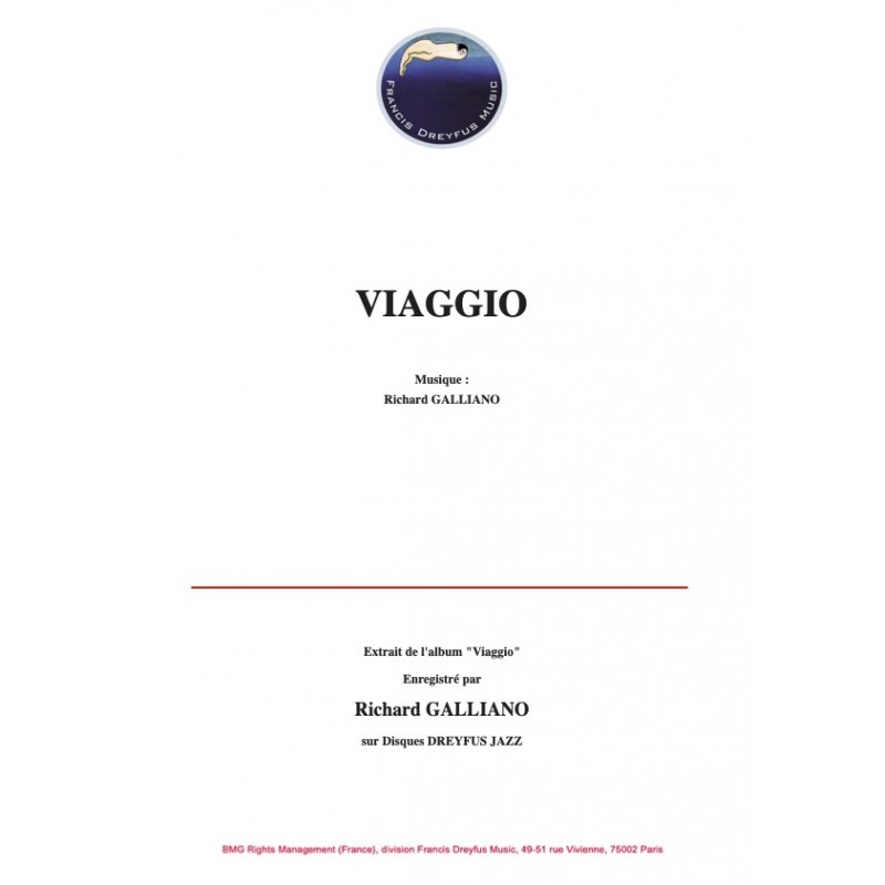 Sheet music VIAGGIO Richard GALLIANO