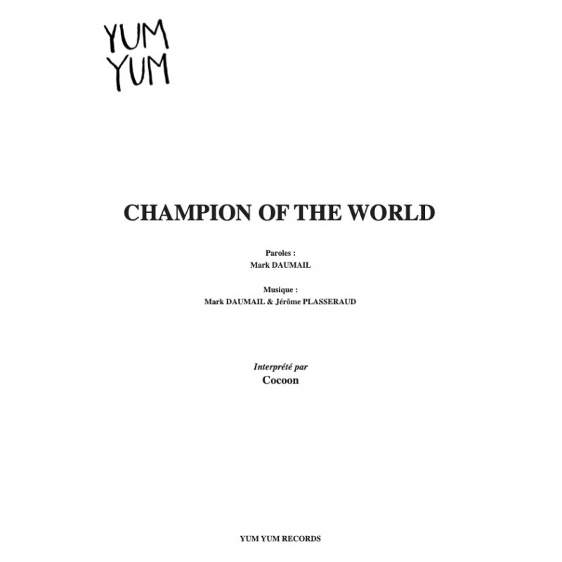 Sheet music CHAMPION OF THE WORLD COCOON pdf