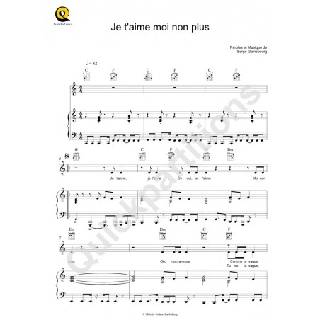 JE T'AIME MOI NON PLUS