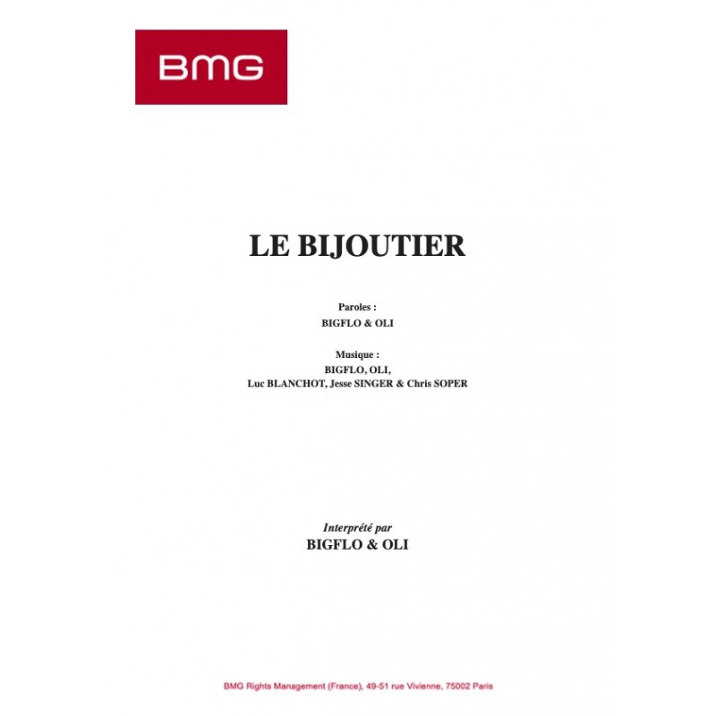 Partition LE BIJOUTIER BIGFLO & OLI PDF