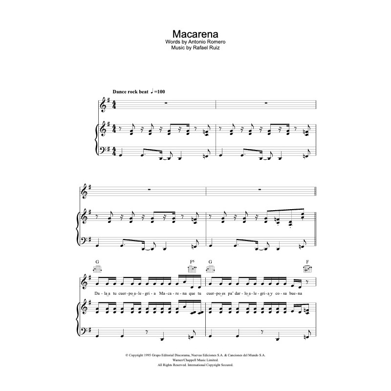 Partition MACARENA Los Del Rio