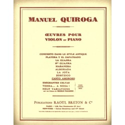 Partition CANTO AMOROSO Manuel QUIROGA