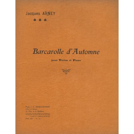 BARCAROLLE D'AUTOMNE