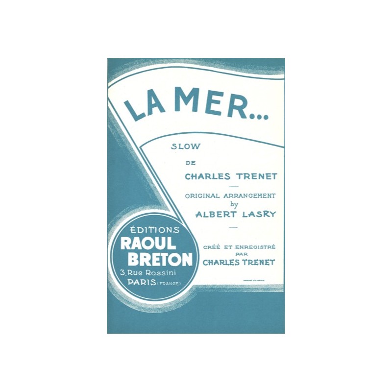 Partition LA MER (ORCHESTRE) Charles TRENET pdf