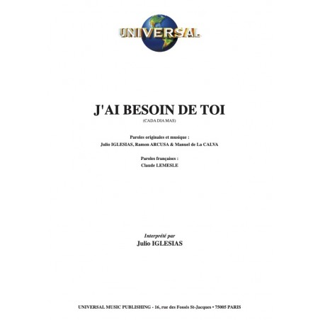 J'AI BESOIN DE TOI