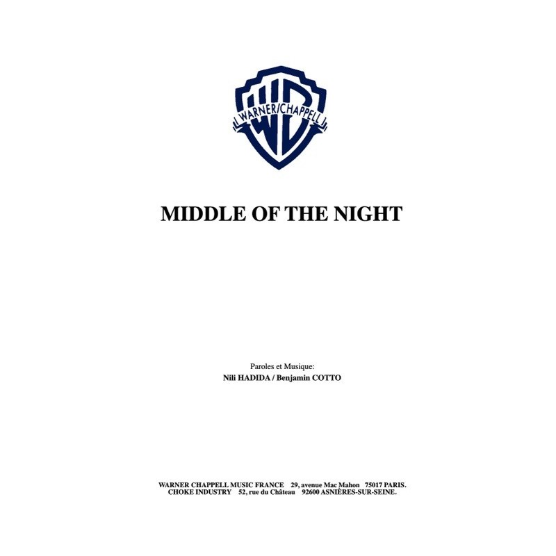 Partition PDF MIDDLE OF THE NIGHT LILLY WOOD AND THE PRICK