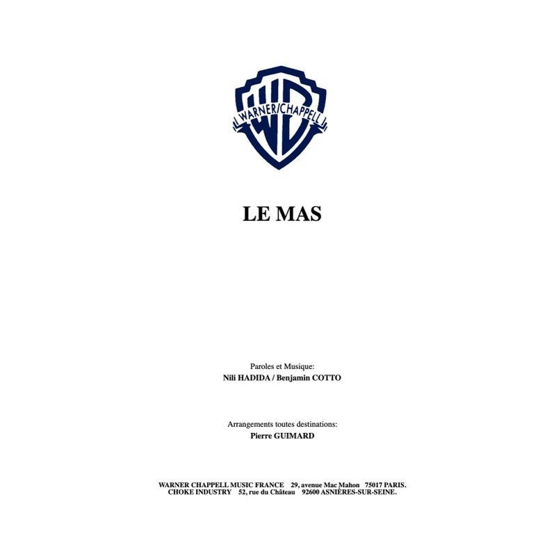 Partition PDF LE MAS LILLY WOOD AND THE PRICK