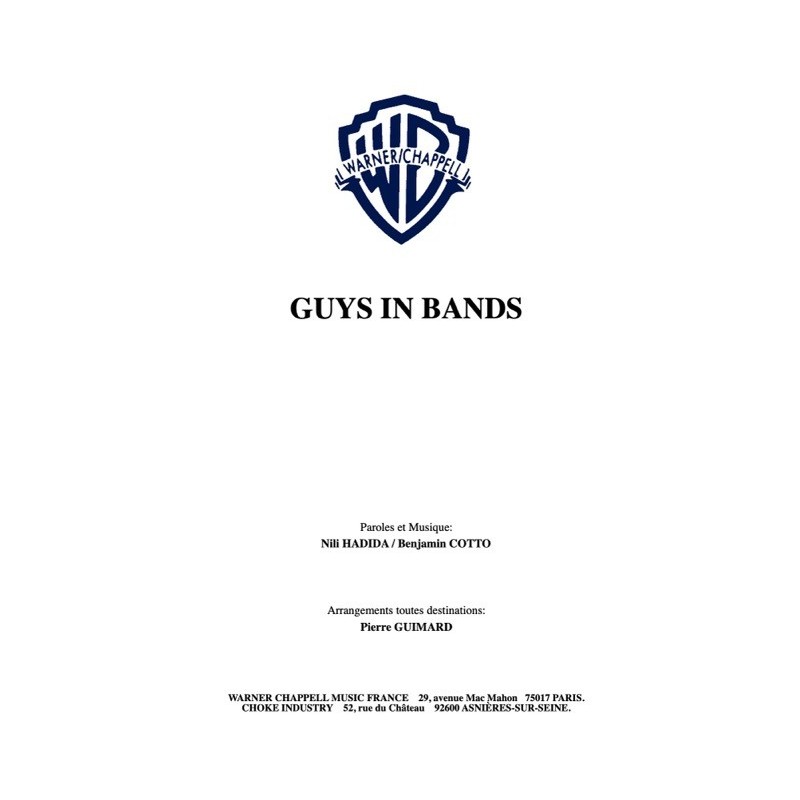 Partition PDF GUYS IN BANDS LILLY WOOD AND THE PRICK