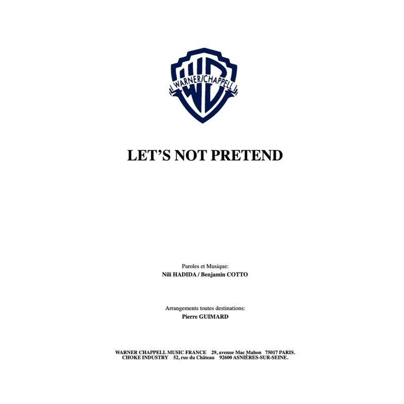 Partition PDF LET'S NOT PRETEND LILLY WOOD AND THE PRICK