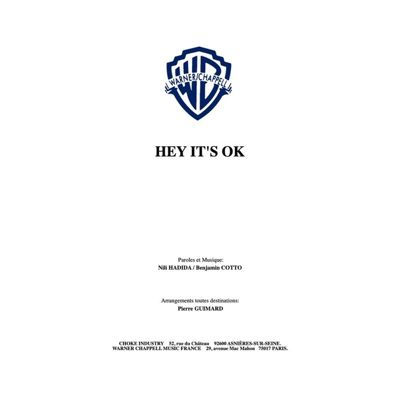 Partition PDF HEY IT'S OK LILLY WOOD AND THE PRICK