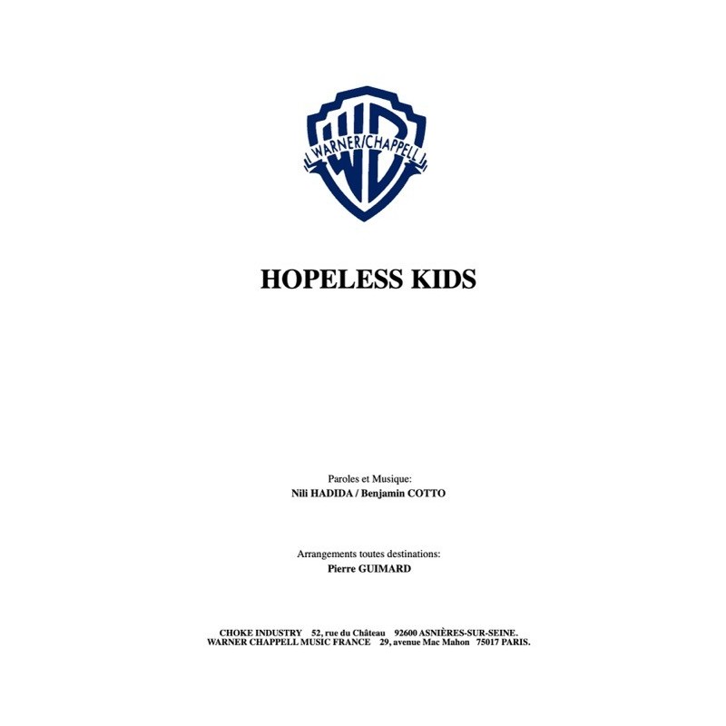 Partition PDF HOPELESS KIDS LILLY WOOD AND THE PRICK