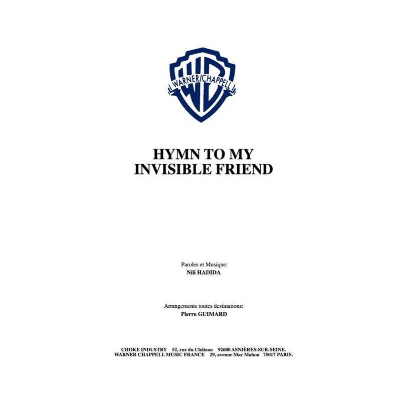 Partition PDF HYMN TO MY INVISIBLE FRIEND LILLY WOOD AND THE PRICK