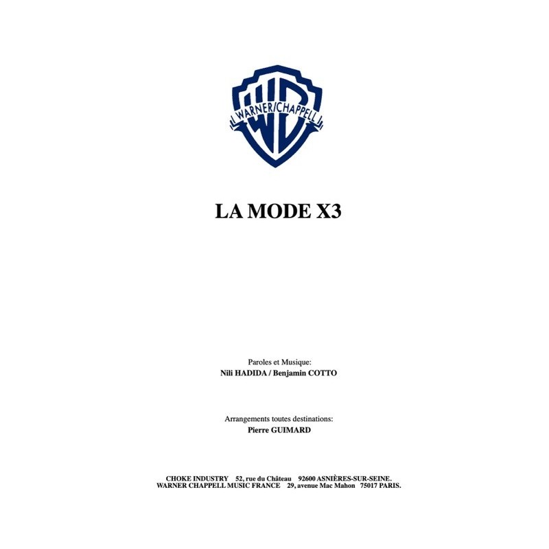 Partition PDF LA MODE X3 LILLY WOOD AND THE PRICK