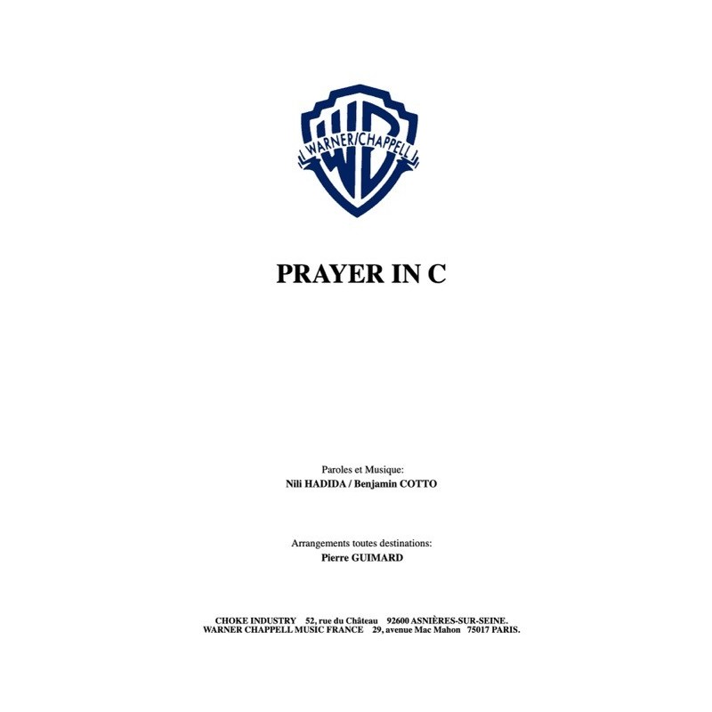 Partition PDF PRAYER IN C LILLY WOOD AND THE PRICK
