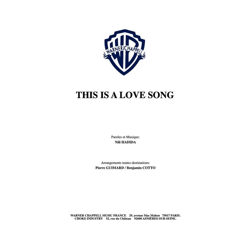 Partition PDF THIS IS A LOVE SONG LILLY WOOD AND THE PRICK