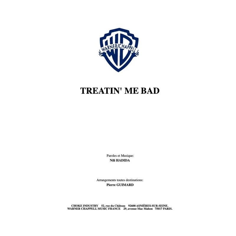 Partition PDF TREATIN' ME BAD LILLY WOOD AND THE PRICK