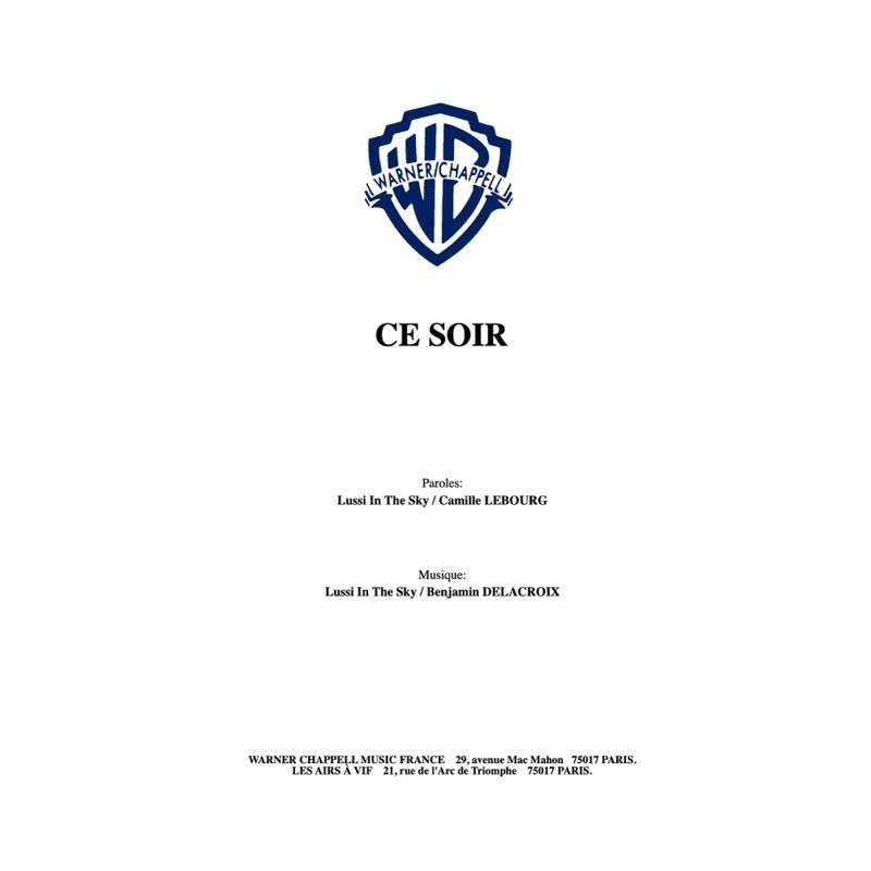 Partition PDF CE SOIR LUSSI IN THE SKY