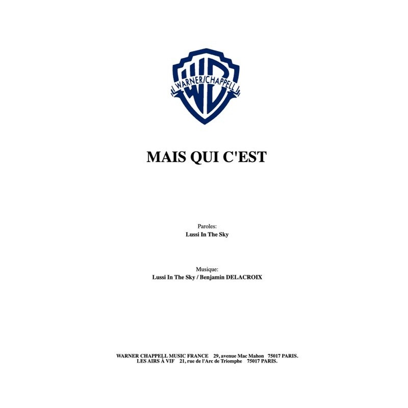 Partition PDF MAIS QUI C'EST LUSSI IN THE SKY