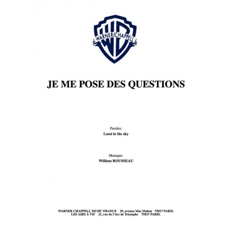 JE ME POSE DES QUESTIONS