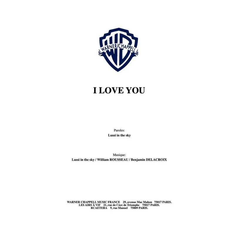 Partition PDF I LOVE YOU LUSSI IN THE SKY