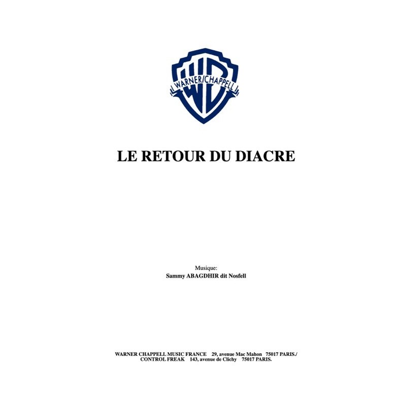 Partition PDF LE RETOUR DU DIACRE NOSFELL
