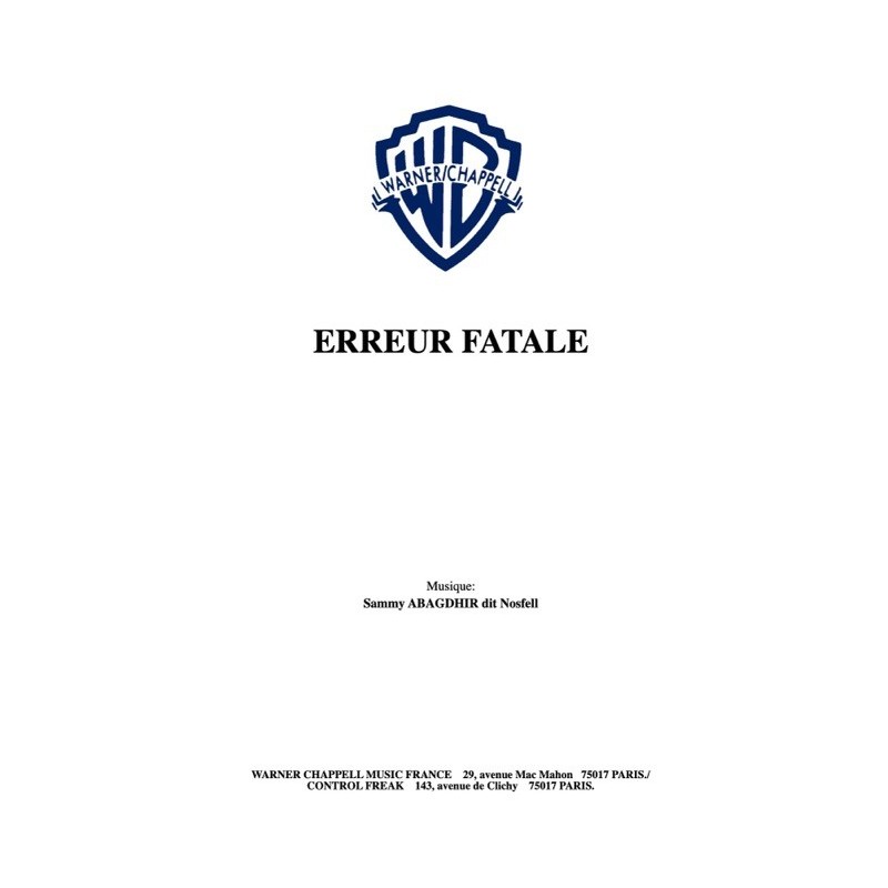Partition PDF ERREUR FATALE NOSFELL
