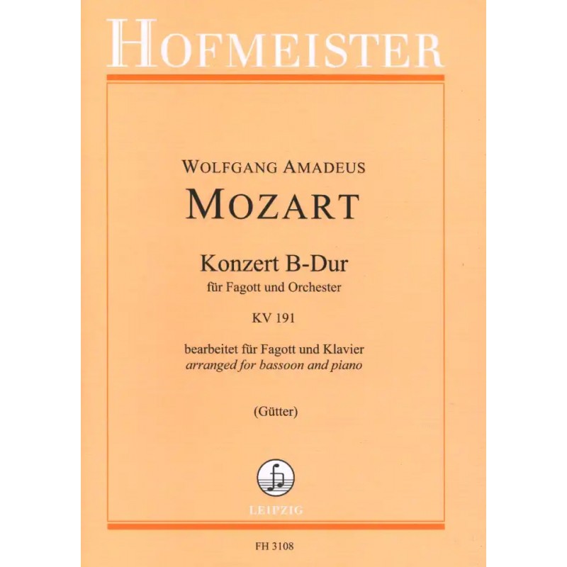 Partition KONZERT B-DUR KV 191 Wolfgang Amadeus Mozart