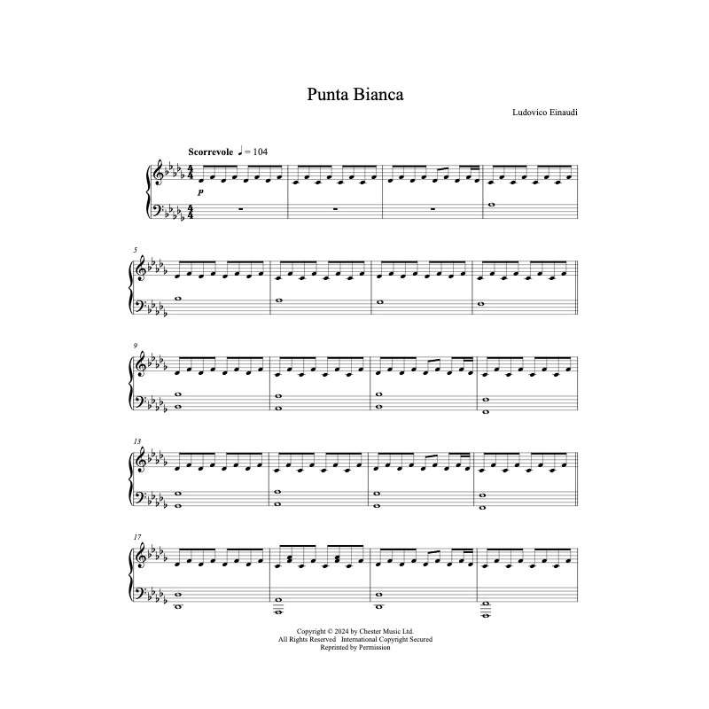 Partition PUNTA BIANCA Ludovico Einaudi