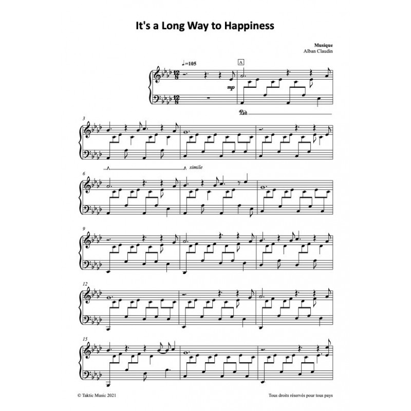 Partition PDF IT’S A LONG WAY TO HAPPINESS Alban CLAUDIN