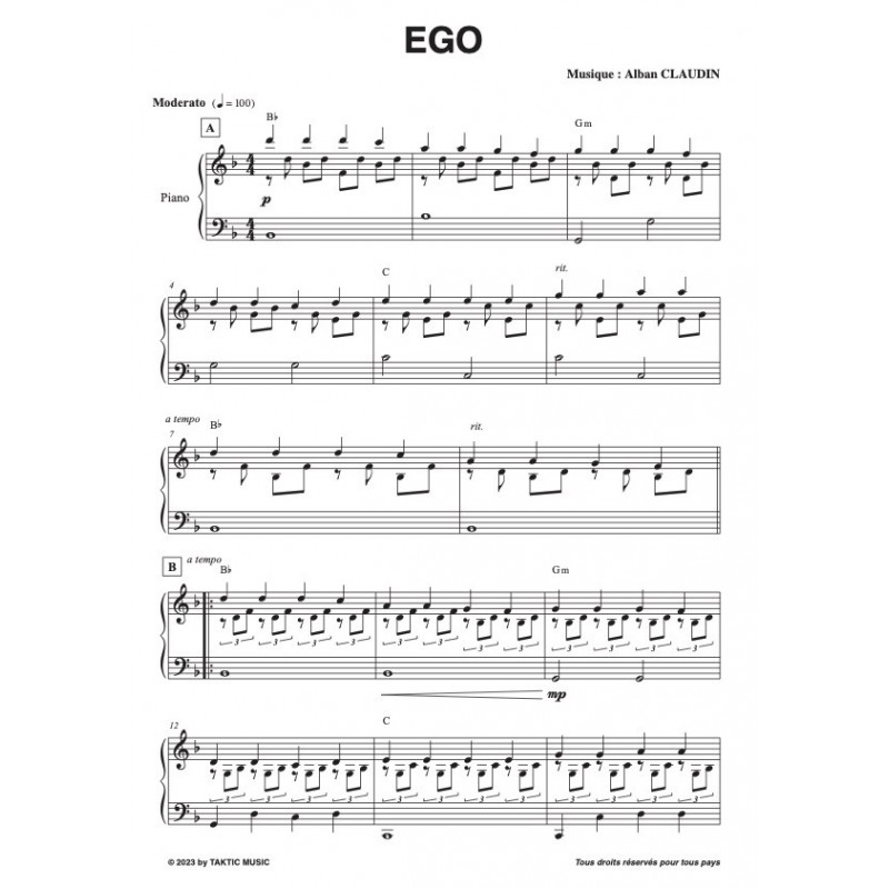 Partition PDF EGO Alban CLAUDIN