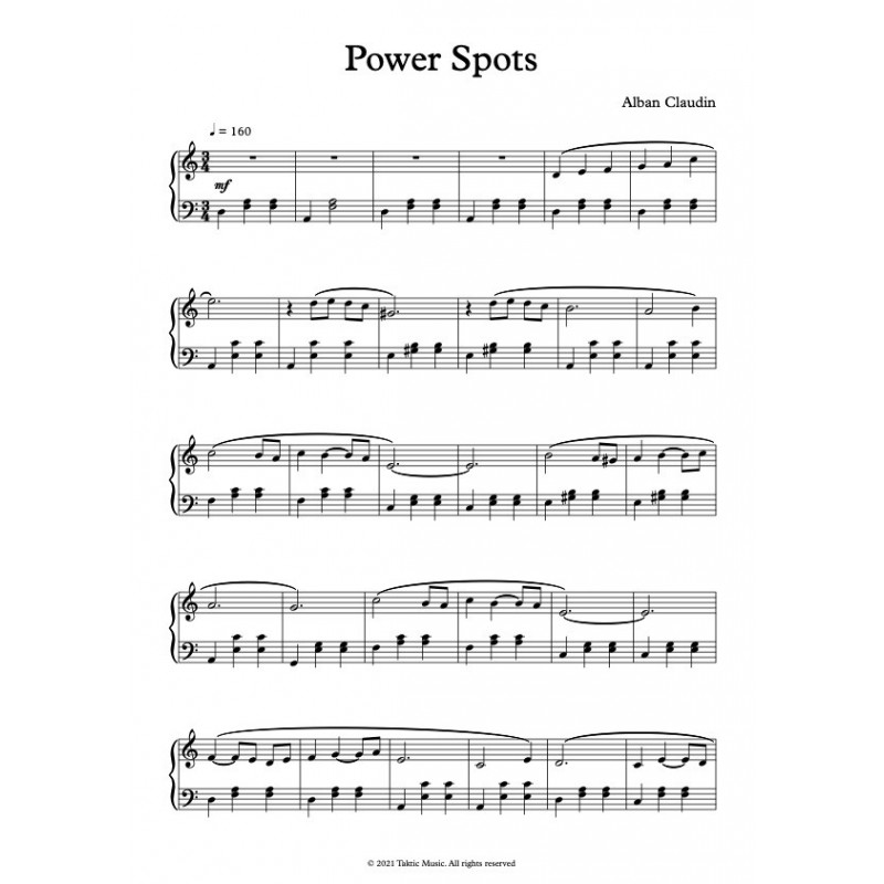 Partition PDF POWER SPOTS Alban CLAUDIN