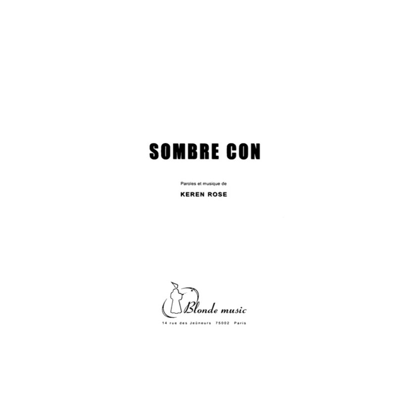 Partition SOMBRE CON Rose pdf