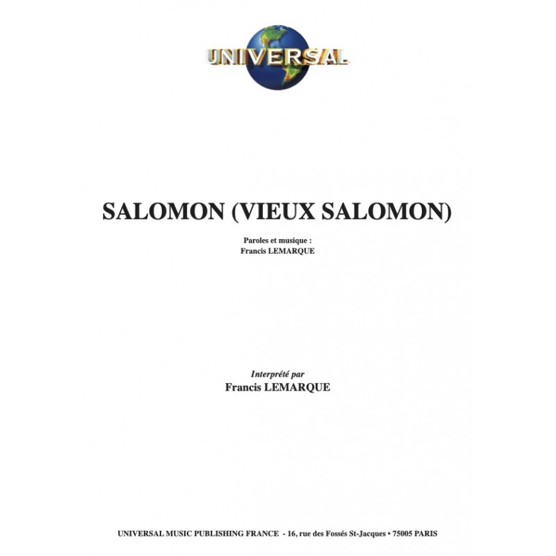 Partition SALOMON (VIEUX SALOMON) Francis Lemarque pdf