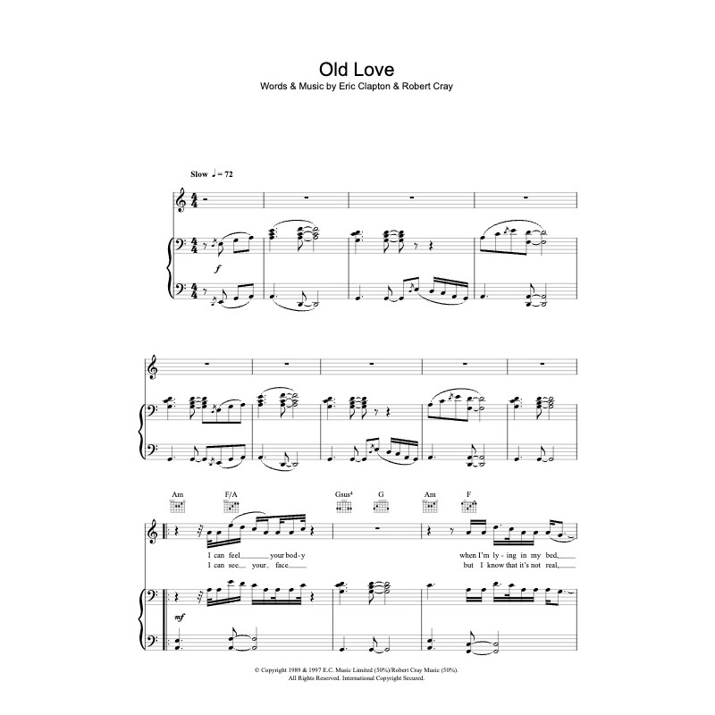 Partition OLD LOVE Eric Clapton