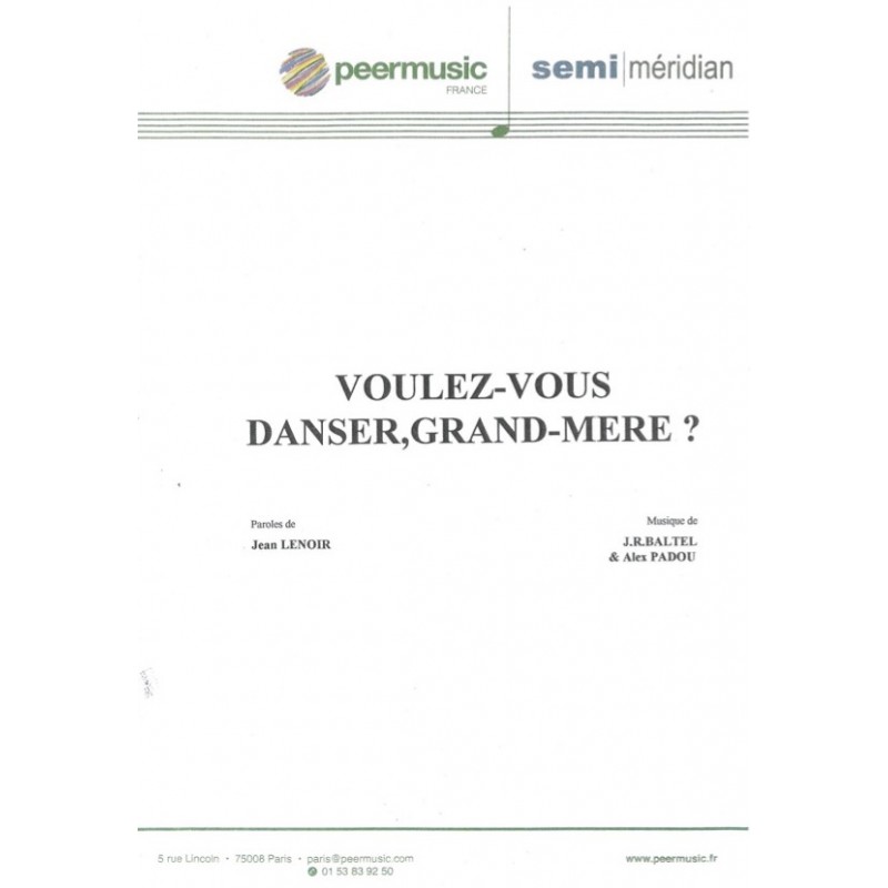 Sheet music VOULEZ-VOUS DANSER GRAND-MÈRE Chantal Goya