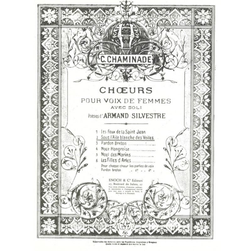 Partition SOUS L'AILE BLANCHE DES VOILES OP.45 Cécile CHAMINADE