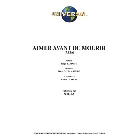 AIMER AVANT DE MOURIR (ARIA)