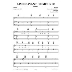 Sheet music AIMER AVANT DE MOURIR (ARIA) Sheila PDF