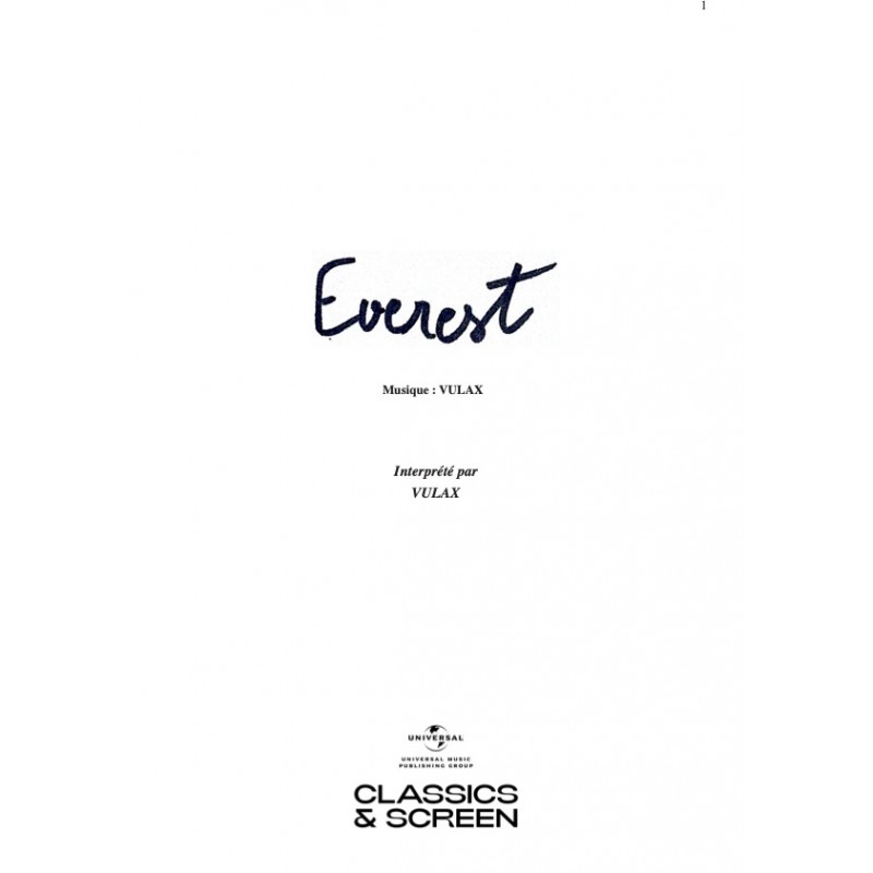 Sheet music EVEREST VULAX pdf