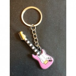PORTE-CLÉS GUITARE ÉLECTRIQUE ROSE
